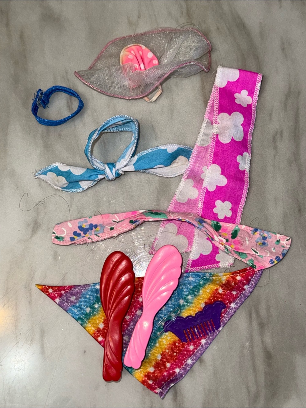 Barbie hair accessories lot